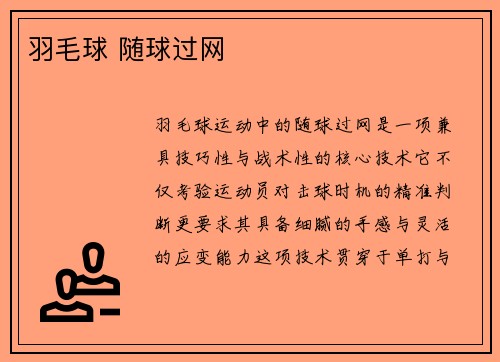 羽毛球 随球过网